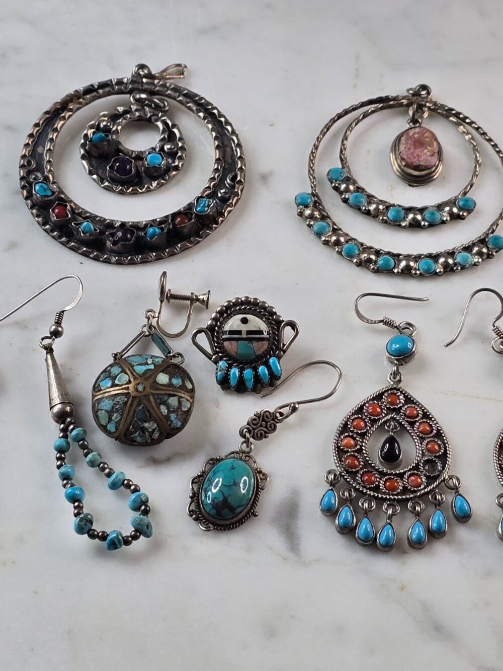 Vintage Estate Southwestern Sterling Silver Jewelry Lot 61.2g E699